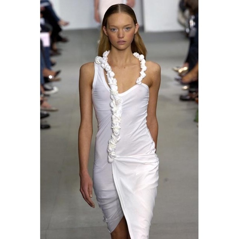 Helmut Lang SS 2005 Archive Twisted Draped Sleeveless Top White IT 40 S XS - Picture 8 of 9